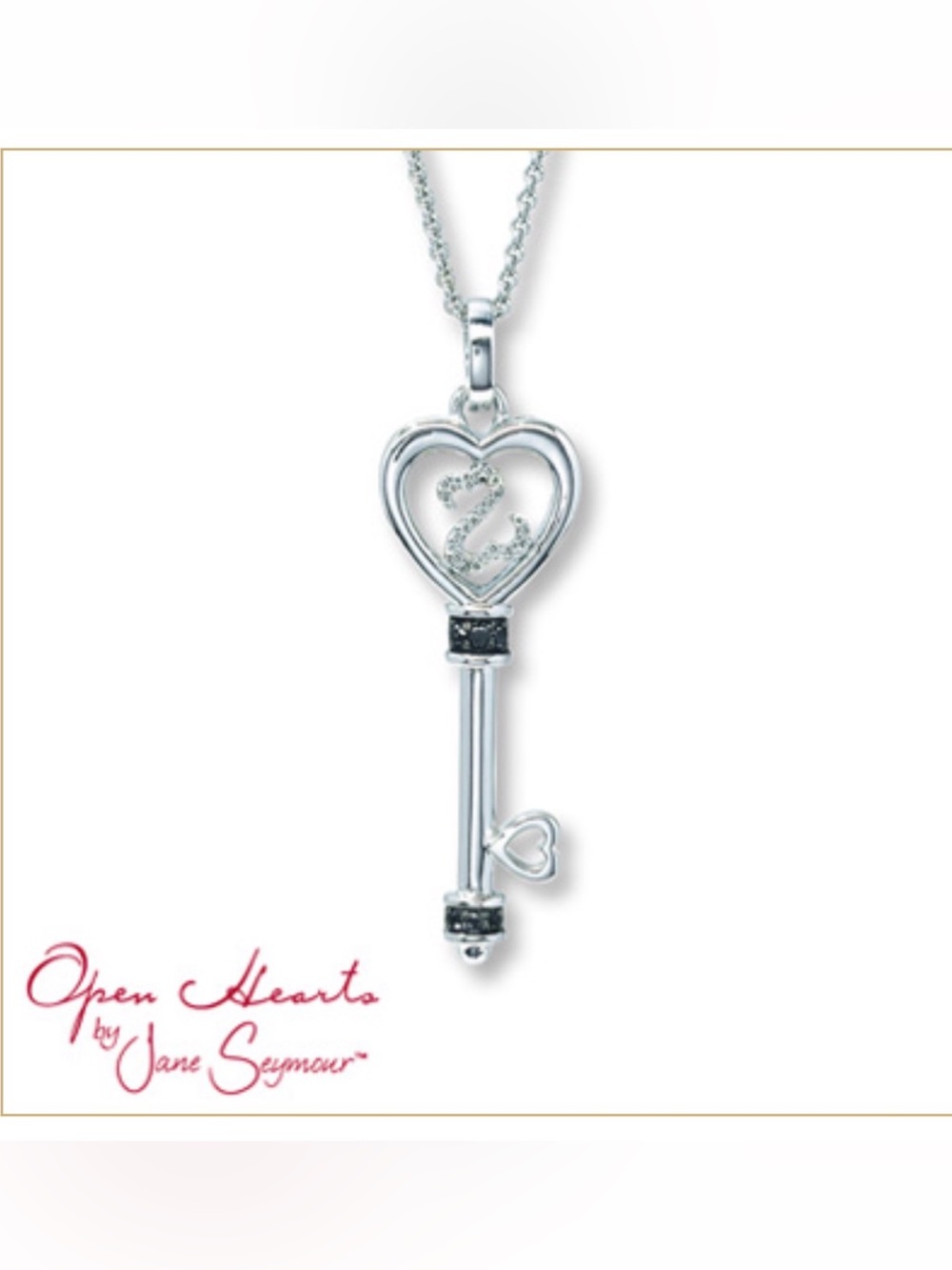 Jane Seymour Open Hearts Collection Key Pendant Necklace